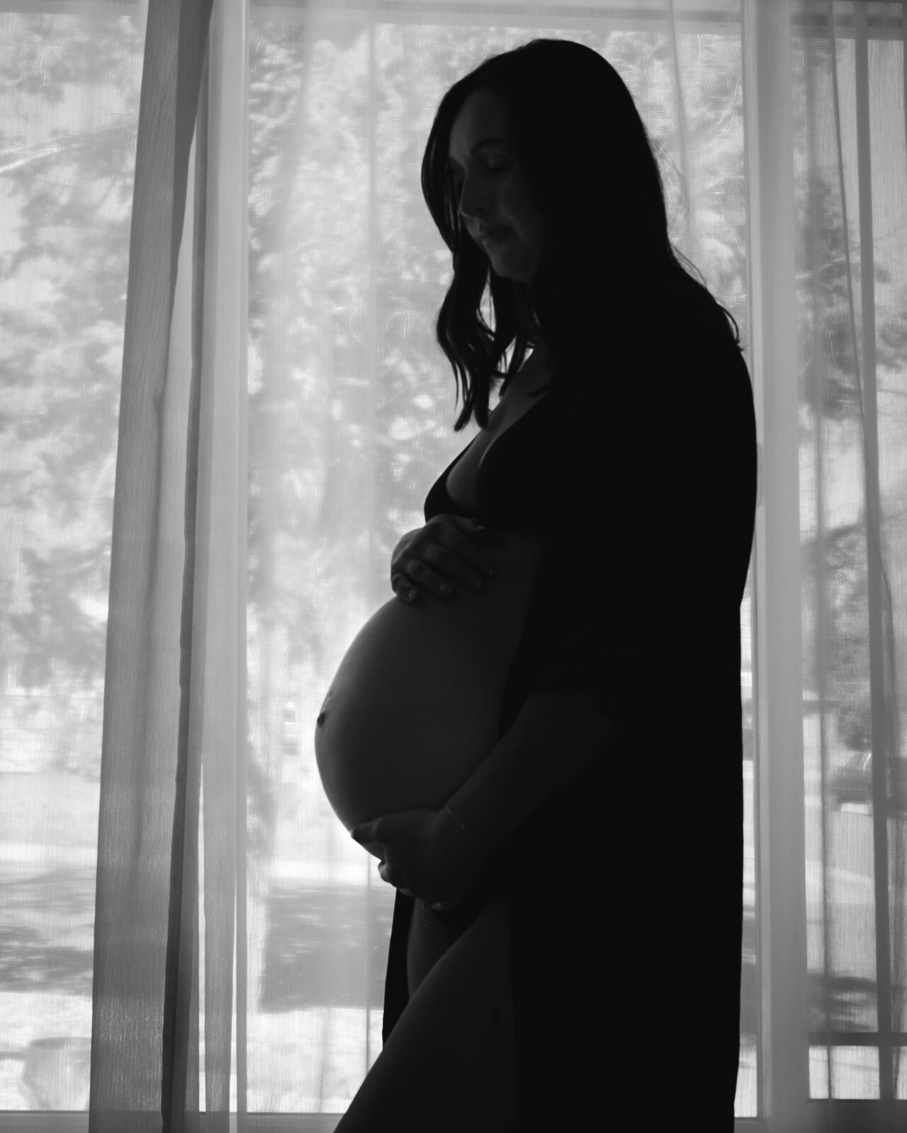 Standing maternity silhouette